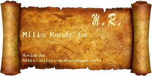 Milis Renáta névjegykártya